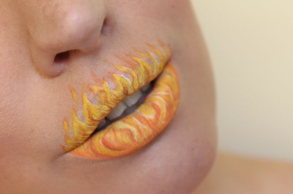 Brand smuk make-up maling læber gul orange