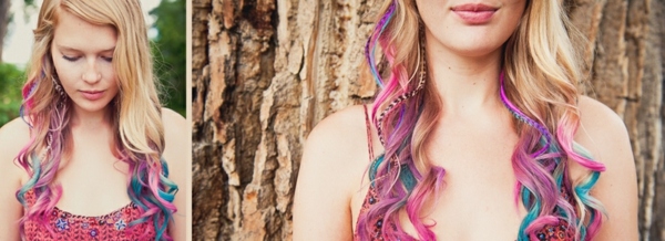 Tråde af hår-flerfarvede-farver-hår-kridt
