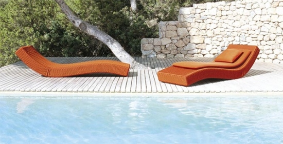 lounge havemøbler af paola lenti wave design orange