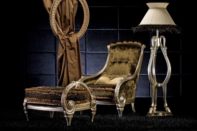 Slap af lænestol bløde tekstiler Chiocciola italiensk luksusmøbler serie