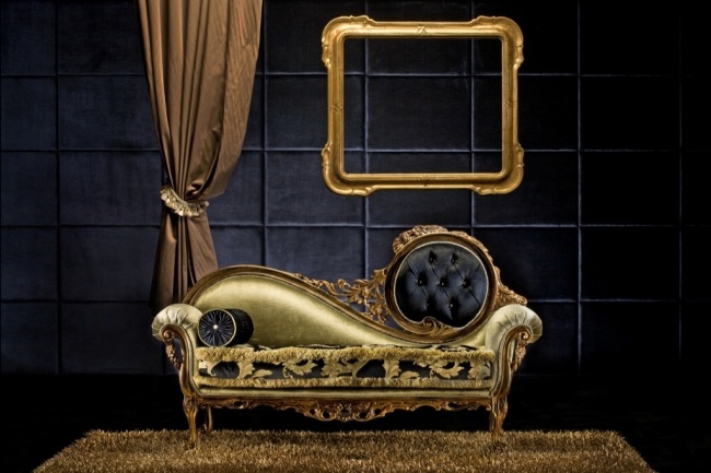 chaiselongdesign italiensk sofa Sophia-guld effekter Smidig følelse