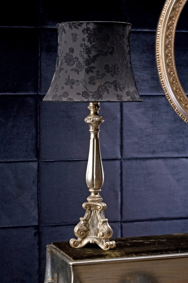 Designer bordlampe sølveffekt lampeskærm-valg tekstiler