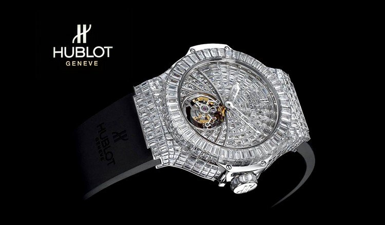 luksuriøst hublot herreur med diamant elastik og mekanisme fra Genève