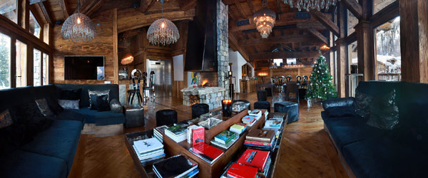 Marco Polo luksus alpine hytte i alperne lounge område