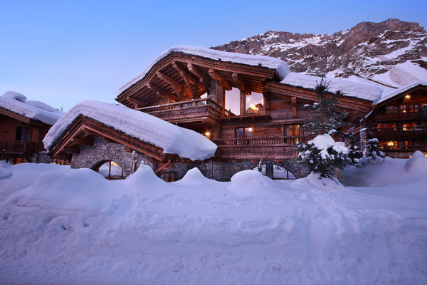Marco Polo luksus alpine hytte i alpernes facade