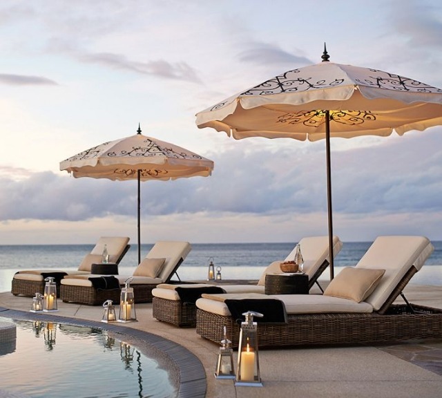 dekorativ parasol lounge møbler-afslapning liggestol pool pool belysning-lanterne-metal