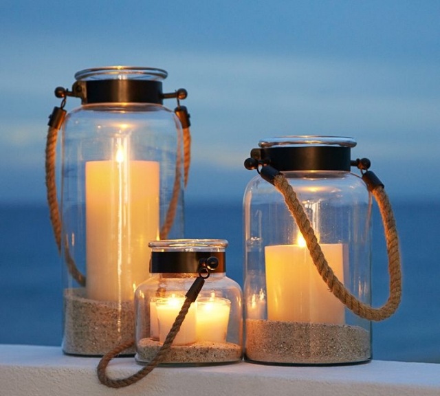 havedekoration tinker lanterner-gamle syltetøjsglas med håndtagstov