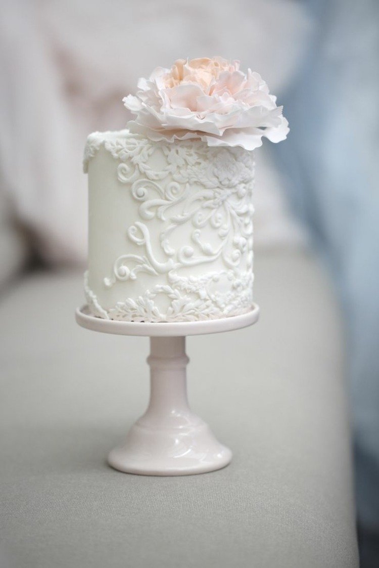 elegant mini bryllupskage anstændigt squiggles sukkerpasta dekoration