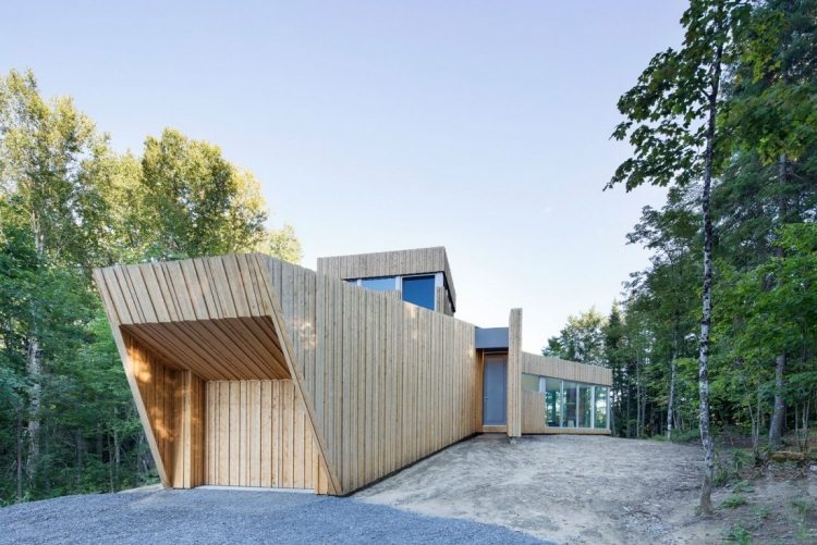 Minimalistisk stue -natur-moderne-hus-facade-træ-baggård-fladt tag