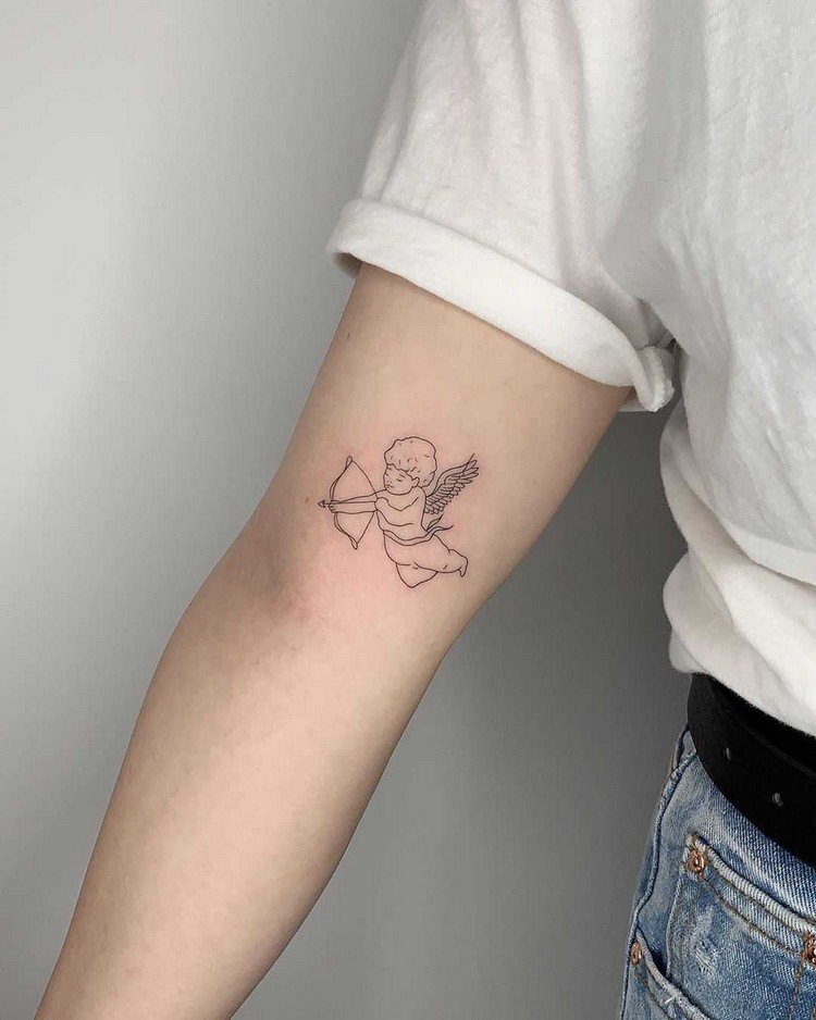 Angel Tattoo Design betyder minimalistiske tatoveringer til kvinder