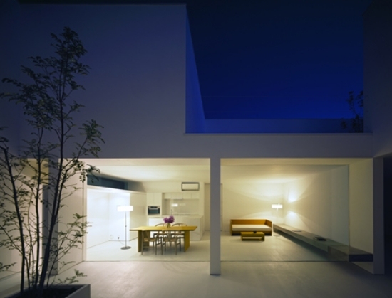 hus beton arkitektur trendy minimalisme gårdsplads ruder