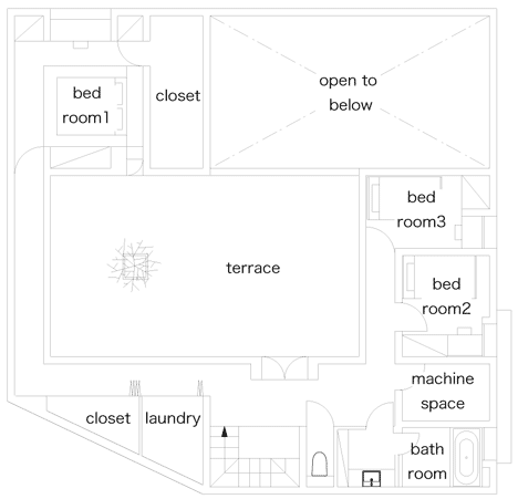 blueprint division room arkitektur japansk betonhus