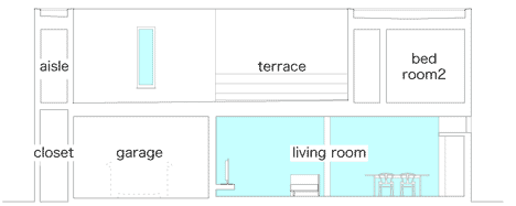 enkelt etagers betonhus inddeling af værelser arkitektur minimalisme