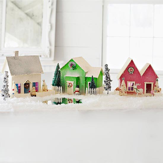Juledekorationsbaggrund honningkagehuse Festlige farver-duftende