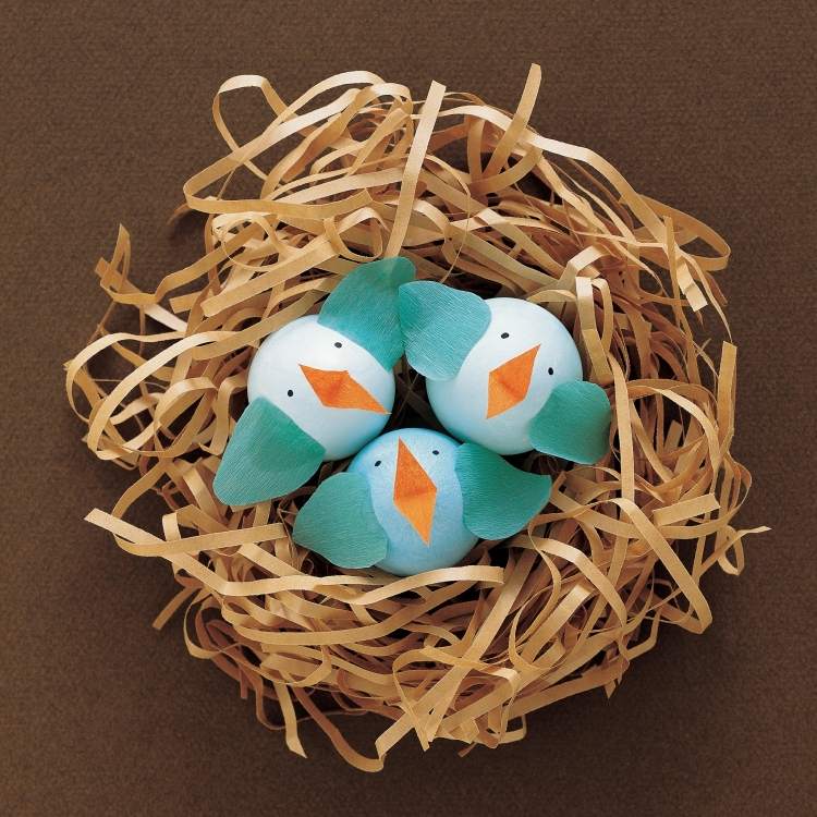 forårs-tinker-børn-dekoration-fugle-rede-æg-papir-sjov
