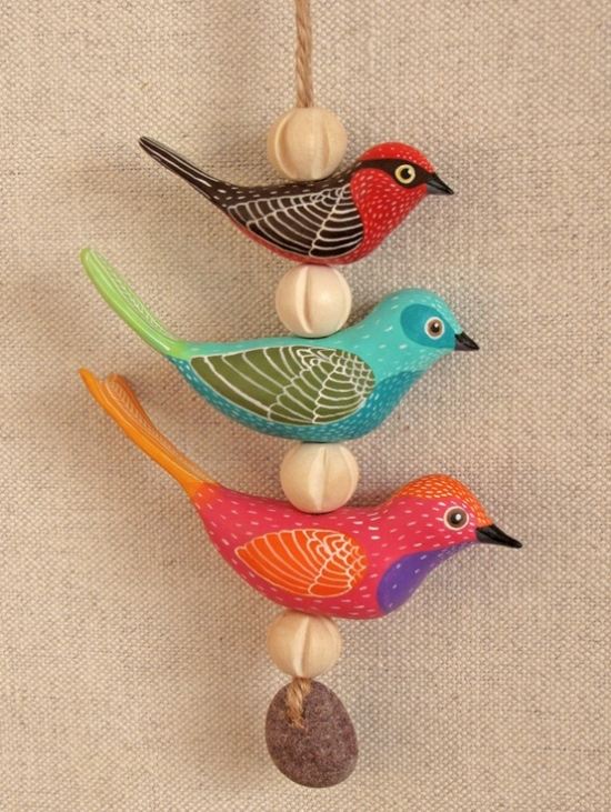 Fugl lavet af lerkæde dekoration håndværk idé
