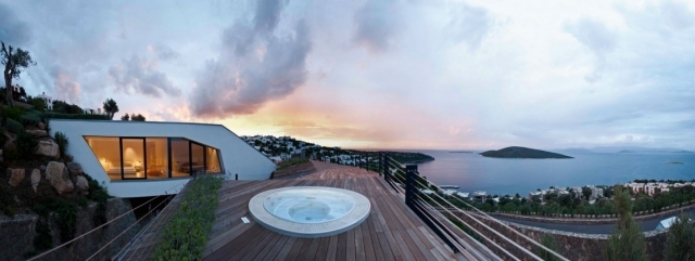 moderne design terrasse udsigt by hav roligt