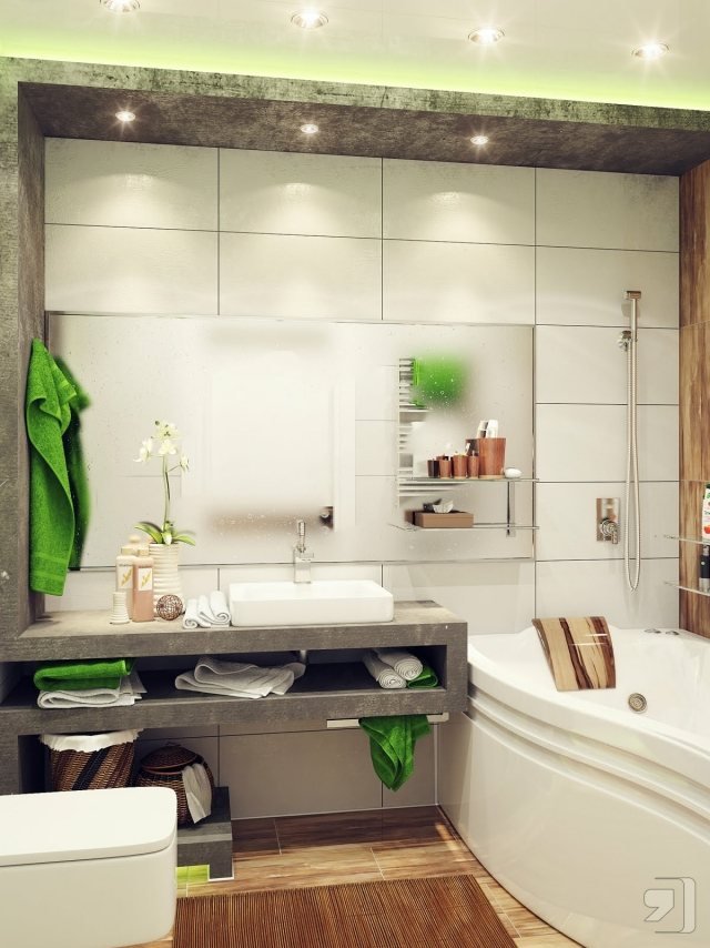 badeværelse design-ideer-forfængelighed-hylder-badekar