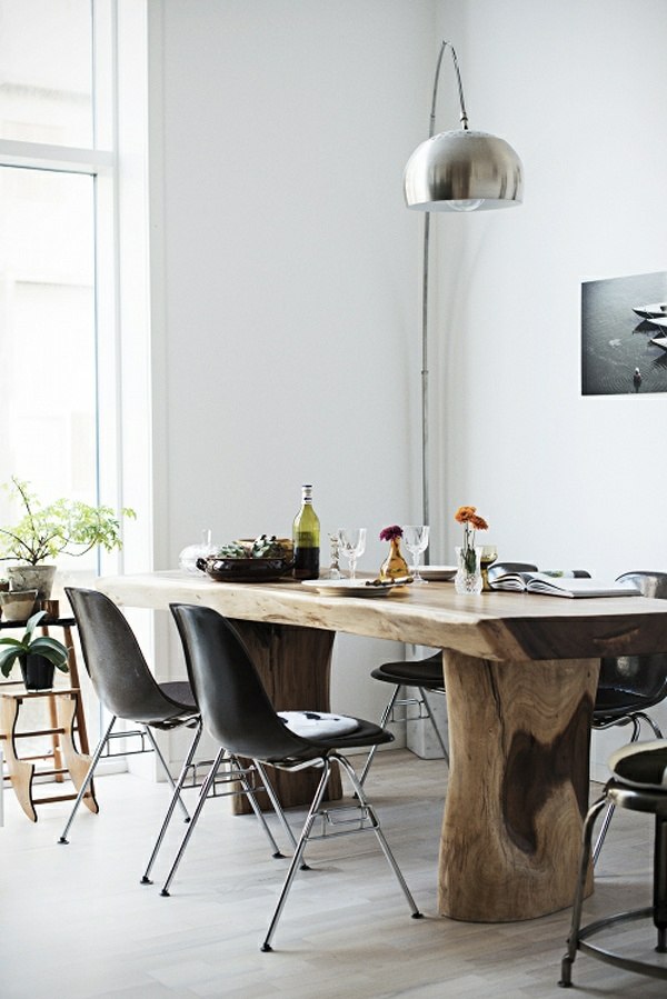 rustikt spisebordsdesign sort stol