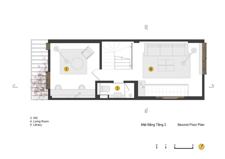 Moderne-værelse-divider-terrasser-plan-anden-øverste etage-stue