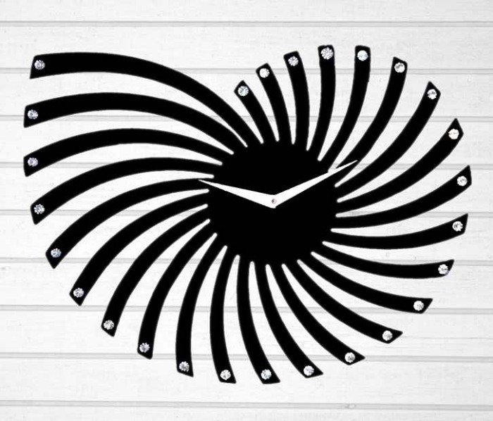 Zeeshaan-Dimante-spiral-vægur-sort-hvid