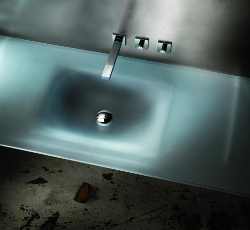 håndvask rektangulær moderne vitraform i satineret glas