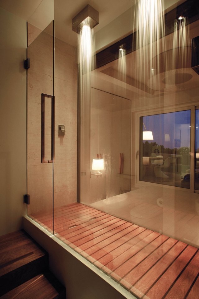 walk-in-shower-glas væg-regnbruser
