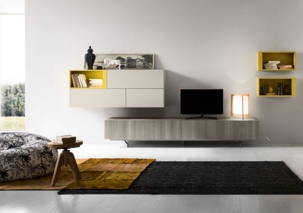 stue-væg enhed-åbne hængende rum-skiftevis folde skabe-tv-møbler-italiensk-støtte-metal