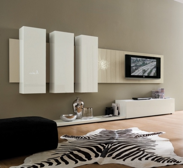 matrix-levende væg-TV-vægskabe-bænk-højglans-hvid-lakeret-bagvægge-Corda