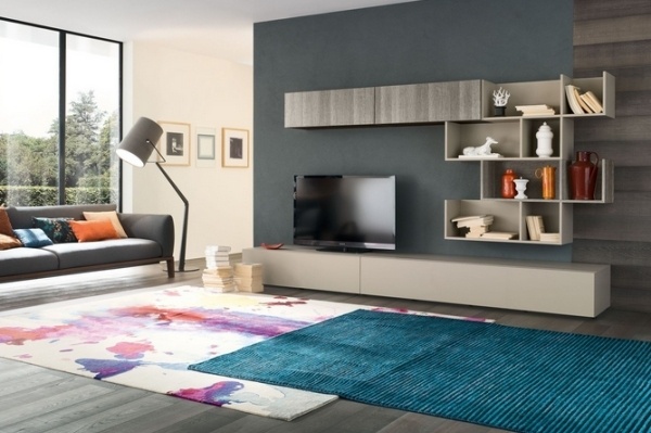 Italiensk-design-tv-møbler-vægsystem-stue-åbne rum-hylder