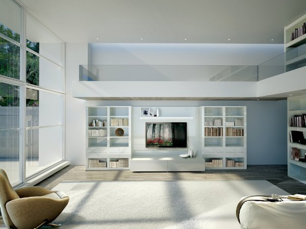 minimalisme hvid moderne stue interiør af tumidei