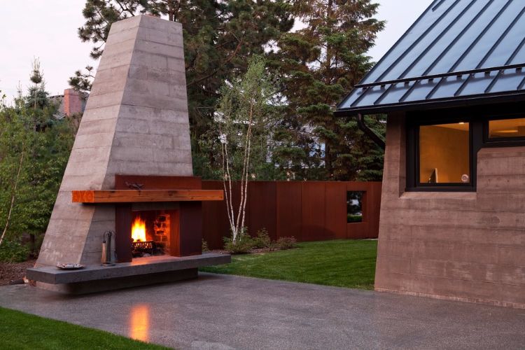 moderne terrasse pejs inspiration ideer designer baggård