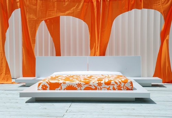 moderne orange sengelinned
