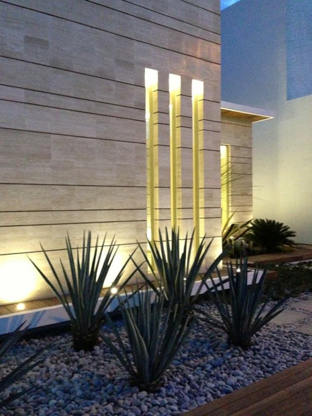 Stenhave kaktusser stedsegrønne sukkulenter facader forsænket lys