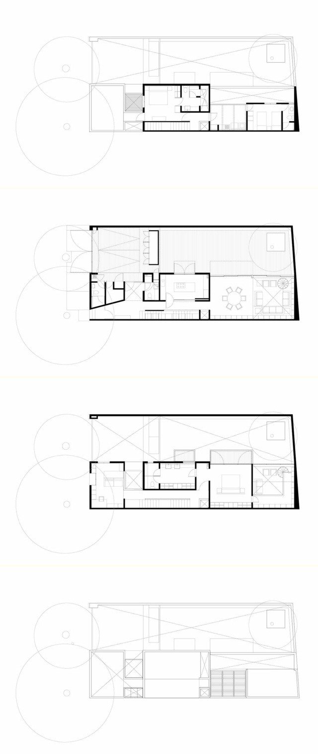 Arkitektur med åben plan Schitt udsigt over kube-lignende hus