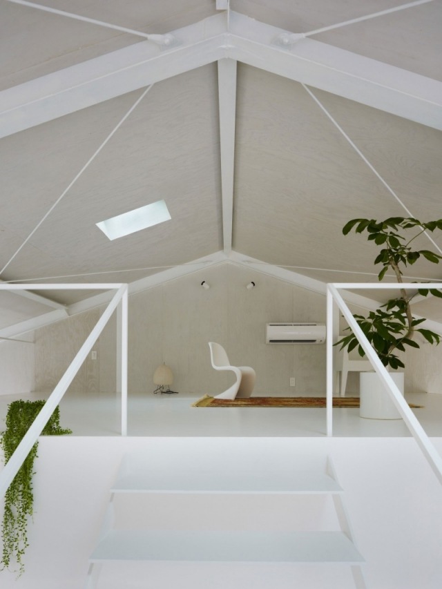 moderne hus japan åbent grundplan hvidt gulv