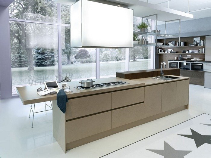 køkken-ø-moderne-design-træ-rektangulær-integreret-opbevaringsplads-kogeplader