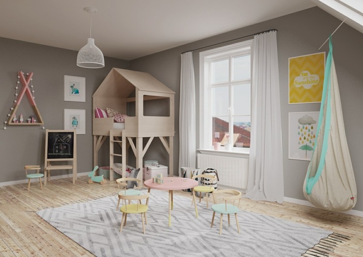træhus moderne børneværelsesdesign ideer seng smukke børneværelsesmøbler