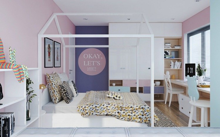 moderne børneværelses design farveskema sengelinned mønstret