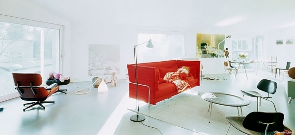 Værelsesdesign ideer-rød sofa-Vitra