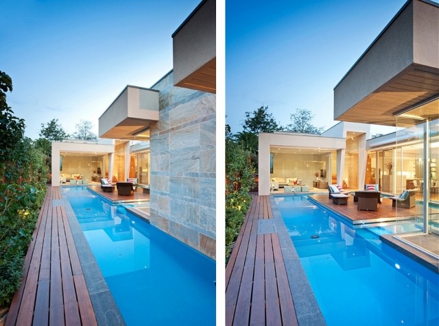 hus australien pool terrasse træ gulvbrædder