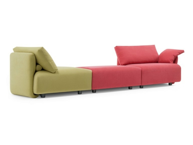 Sofa sæt lyserød grøn farve moderne polstrede møbler