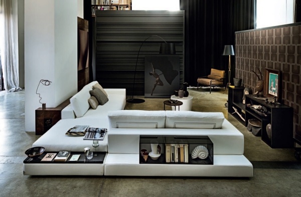 PLAT sofa arketipo modulære hvide hylder sidebord