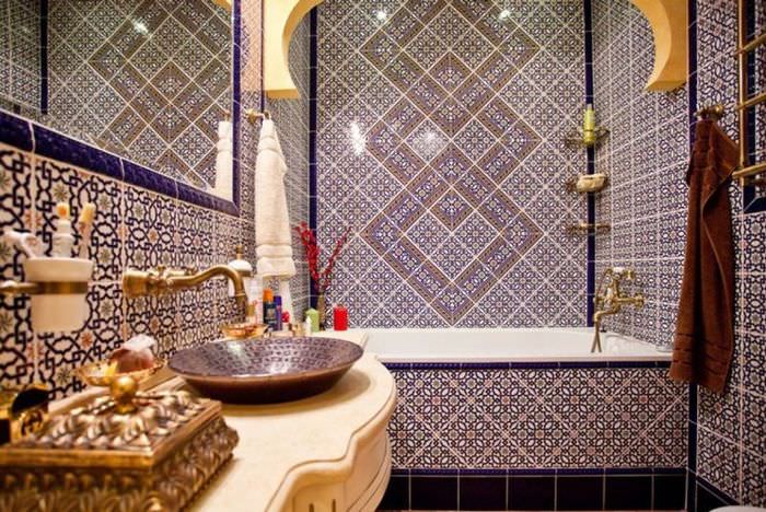 Fürdőszoba mozaik angol stílusban