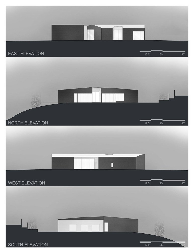 Blueprint af det prisvindende hus i Texas med energibesparende konstruktion og god isolering