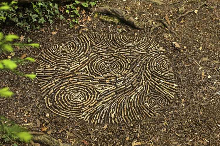 kunstværk mandala natur mønster spiraler