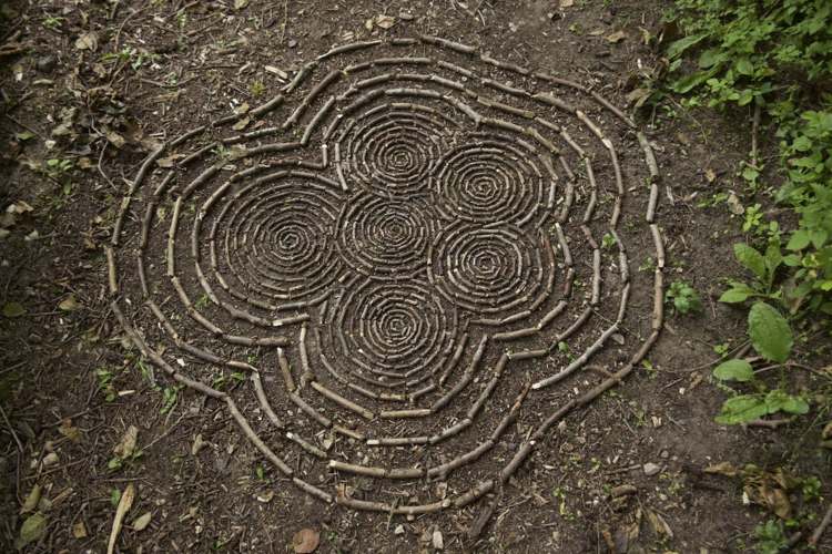 mandala motiver forgrener mønstre af naturlige materialer