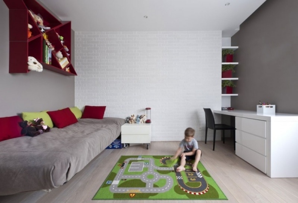 moderne lejlighed moskva børns værelse legeplads tæppe