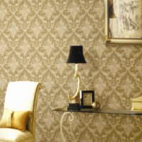 Beige tapeter i vardagsrummets design