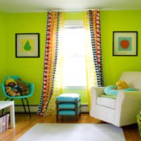Jasně zelená barva na tapety v dětském pokoji